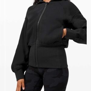 Lululemon Hugged-Waist Cotton Zip Hoodie Black Size 8